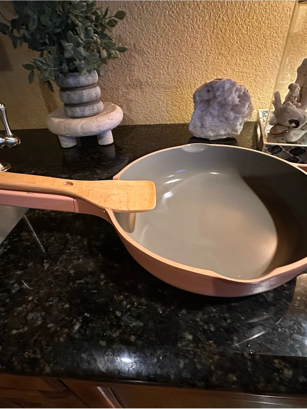 Our Place Peach Ceramic-Coated Frying Pan with Matching Lid